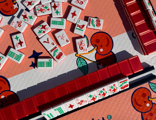 Cherry floating mahjong tiles