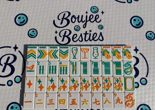 Champagne floating mahjong tile set